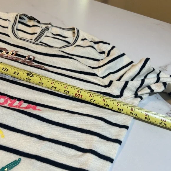 Talbots Pullover HELL-O Sweater Medium striped COTTON - Picture 6 of 7